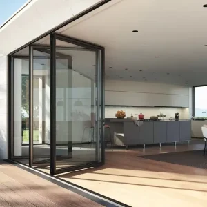Modern Aluminum Bi-Fold Door with Thermal Break and Insulating Double Glazing, Suitable for Villas, Bathrooms, and Bedrooms