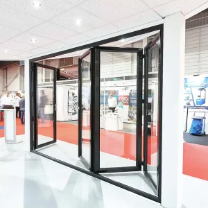 Soundproof Thermal-Break Heavy-Duty Bi-Fold Door, Double-Glazed Folding Door, Outdoor Patio Foldable Aluminum Glass Door