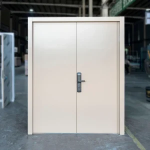1.5 Hour CE Marked Galvanized Steel Fire Door with Fireproof Core for Office Building Safety Exit