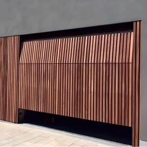 10×8 Wood-Color Aluminum Slat Garage Door