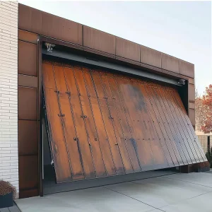 12 ft x 14 ft Residential Hydraulic Aluminum Wood Tilt-Up Garage Door
