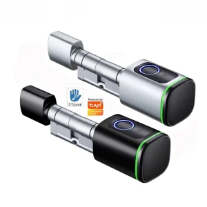 13.56MHz NFC RFID Electric Fingerprint Smart Door Lock with Euro Electronic Cylinder and Bluetooth