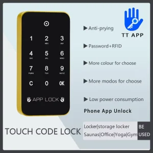 13.56MHz RFID Digital Code Lock with Memory Card and App Control for Aluminum Wood Doors and Cabinets