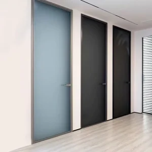 18/35 Profile Ultra-Narrow Titanium-Magnesium Alloy Door with 8mm Single-Layer Glass for Bathrooms and Kitchens