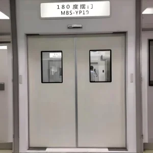 180-Degree Steel Swing Doors with Double Tempered Glass, Energy-Saving Sound Insulation, Electric Hospital Door