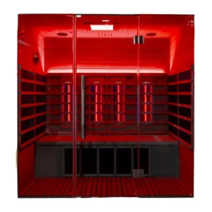 2-4 Person Indoor Far-Infrared Sauna Room, Hemlock Wood Family Sauna Cabin with Low-EMF Heating for Home, Detox, and Spa Use