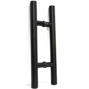 304/316 Stainless Steel Matte Black Curved Pull Handle for Glass Doors and Bathrooms