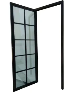 Modern Steel Commercial American French Double Interior Entry Doors and Windows Tempered Glass Sound Insulation Manual School Dining