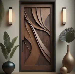 3D Carved Texture Aluminum Front Entry Door, Customized Color, Villa