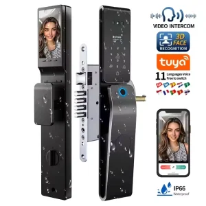 3D Face ID Smart Door Lock with Palm Vein Fingerprint, WiFi, and Keyless Entry