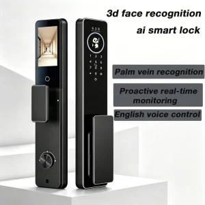 3D Face Palm Vein Fingerprint WiFi App Remote Unlock Video Intercom Smart Door Lock for Home Apartment