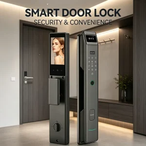 3D Face Recognition Biometric Smart Door Lock with Fingerprint, Password, Keyless Entry and Aluminum Construction