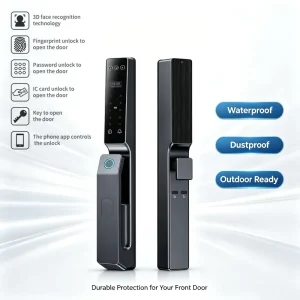 3D Face Recognition Smart Door Lock Waterproof WiFi With Camera Video Intercom for Family Door Security
