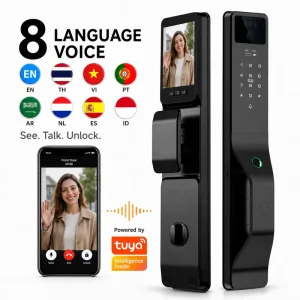 3D Face Recognition Smart Door Lock with Camera, Cloud Storage, Wi-Fi, and Digital Fingerprint