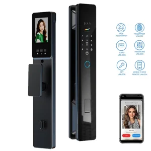 3D Face and Fingerprint Recognition Digital Door Lock with Waterproof WiFi App Control, Keyless Entry, and Aluminum Alloy Construction