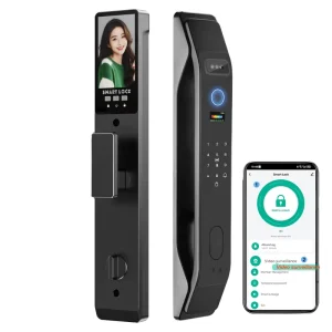3D Facial Recognition Wi-Fi Cloud Remote Control Smart Door Lock with Anti-Pry Alarm for Wood Doors