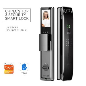 3D Fingerprint Smart Gate Door Lock with Camera Cat-Eye, Remote Video, Card Unlock and WiFi App