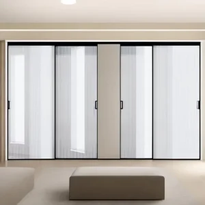 4 Panel Glass Sliding Door System Sliding Glass Door for Meeting Room Internal Soft Close Telescopic Doors