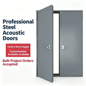 50dB STC Soundproof Door Heavy Duty Steel Polymer Acoustic Insulation Door For Commercial Use