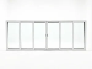 6-Panel White Aluminum Ultra-Wide Panoramic Sliding Patio Glass Door