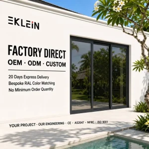 6063 T5 Aluminum Manual Sliding Glass Door for High End Residential Projects