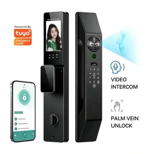 6085 Palm Vein Video Monitoring Intercom Biometric Face Recognition Fingerprint Card Smart Lock for Home