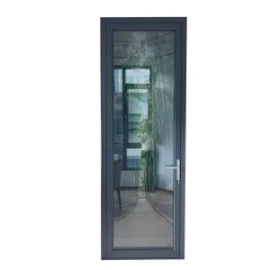 70 Series Aluminum Glass Casement Door with Thermal Break, Sound Insulation, and Anodized Black Finish