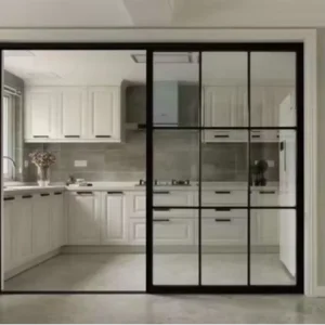 72 X 80 Slim Aluminum Track Hollow Tempered Transparent Interior Sliding Glass Door