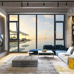 75 Series 5-Cavity Broken Bridge Aluminum Soundproof Modern Horizontal Swing Casement Windows with Double Tempered Glass