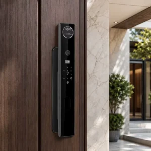 8-in-1 Smart Door Lock with Face Recognition, Palm Vein Recognition, Video Camera, WiFi, Keyless Entry, Aluminum Alloy Deadbolt for Home Security