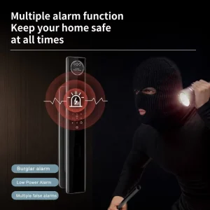 8-in-1 Smart Door Lock with Face Recognition, Palm Vein Recognition, Video Camera, WiFi, Keyless Entry, Aluminum Alloy Deadbolt for Resort and Hotel