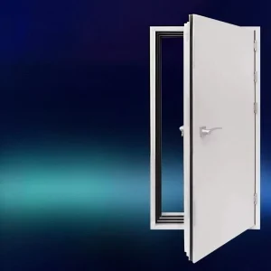 80cmx200cm 10cm Thick Steel Single Swing Soundproof Door 35dB Sound Insulation Hospital Workshop Outdoor Fiberglass Screen