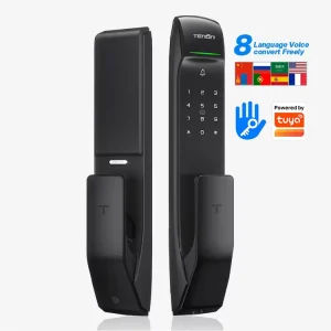 A2 Keyless Fingerprint Smart Lock with Tuya App and Memory Card Storage for Aluminum, Wood, and Steel Doors