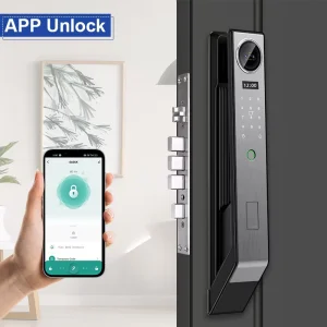 AF066 Full Automatic Smart Fingerprint Lock Face ID WiFi Gateway Remote Visual Intercom Security Smart Door Lock
