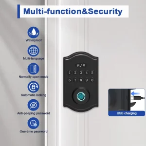 AF08 Keyless Entry Smart Door Lock App Control Fingerprint Password Mechanical Key Home Security Deadbolt Lock