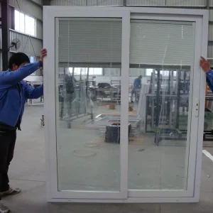 AS Certificated UPVC Impact Resistant Horizontal Big Slide Glass Door Internal Blind