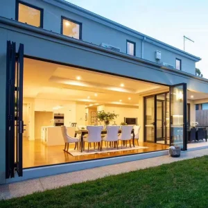 AS2047 Australia Folding Sliding Door Balcony Aluminum Glass Bifold Patio Folding Doors Plantation Shutter Bifold Doors