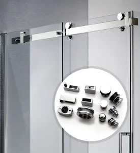 Accesorios Modernos De Vidrio Templado Para Puerta Sistema De Acero Inoxidable 304 Para Sliding Shower Door Hardware Kit