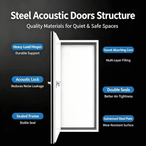 Acoustic Brick Red Eco friendly Steel Soundproof Door 10cm Thick 35dB Double Sealing Interior Outdoor Use Factory Direct