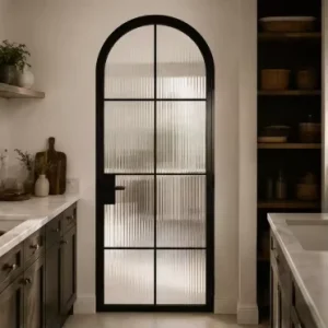 Affordable Steel Glass Door Black Steel Frame Tempered Glass Door Custom Design for Home Renovation