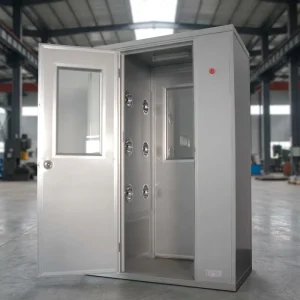 Air Shower Chamber for Food Processing Factory and Cosmetic Workshop with Dust-Free Entry, Stainless Steel Cleanroom Air Purification