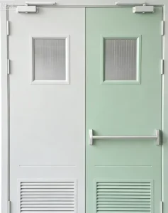 Airtight Hospital Operating or Clean Room Entry Door with Interlock System and Sound Insulation