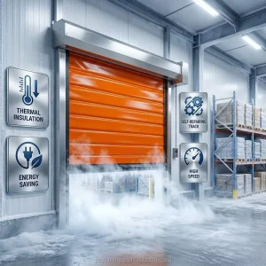 Airtight PVC High-Speed Insulated Curtain Roll Door for Cold Storage and Freezer Rooms with Automatic Entry and Sealed Edge