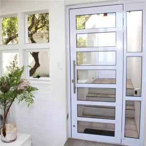 All Aluminum Minimalist Swing Doors Louvered Glass Optional Custom Aluminum Alloy Swing Doors for Balconies