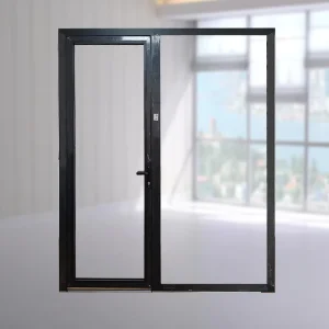 Aluminium Casement Swing Door with Low-E Insulated Glass for Residential Balcony Entrance