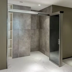 Aluminium Four Panels Folding Swing Casement Glass Sliding Doors Aluminum PT Door Panoramic Slide and Turn Foldable Glass Door