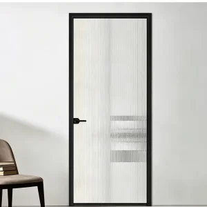Aluminium Glass Flush Door Aluminum Smart Swing Door Bathroom Door Design