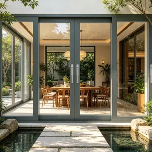 Aluminium Sliding Door, Multi-Track System for Commercial Showrooms