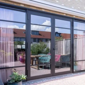 Aluminium Swing Door Weather Proof Tempered Glass Casement Door Aluminum Frame Glass Casement Double Door