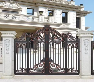 Aluminum 2-Leaf Swing Courtyard Gate for Home